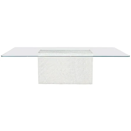 Contemporary Rectangular Dining Table with Ice Effect Base